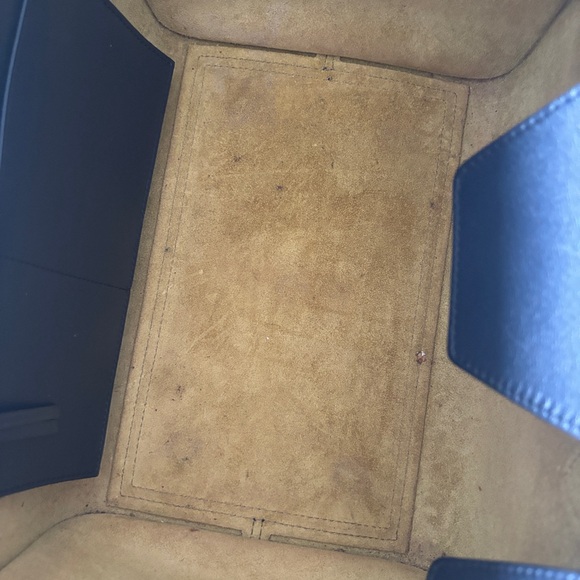 Celine Smooth Calfskin Bi-Color Tie Knot Tote Navy Blue/Yellow - Picture 11 of 12